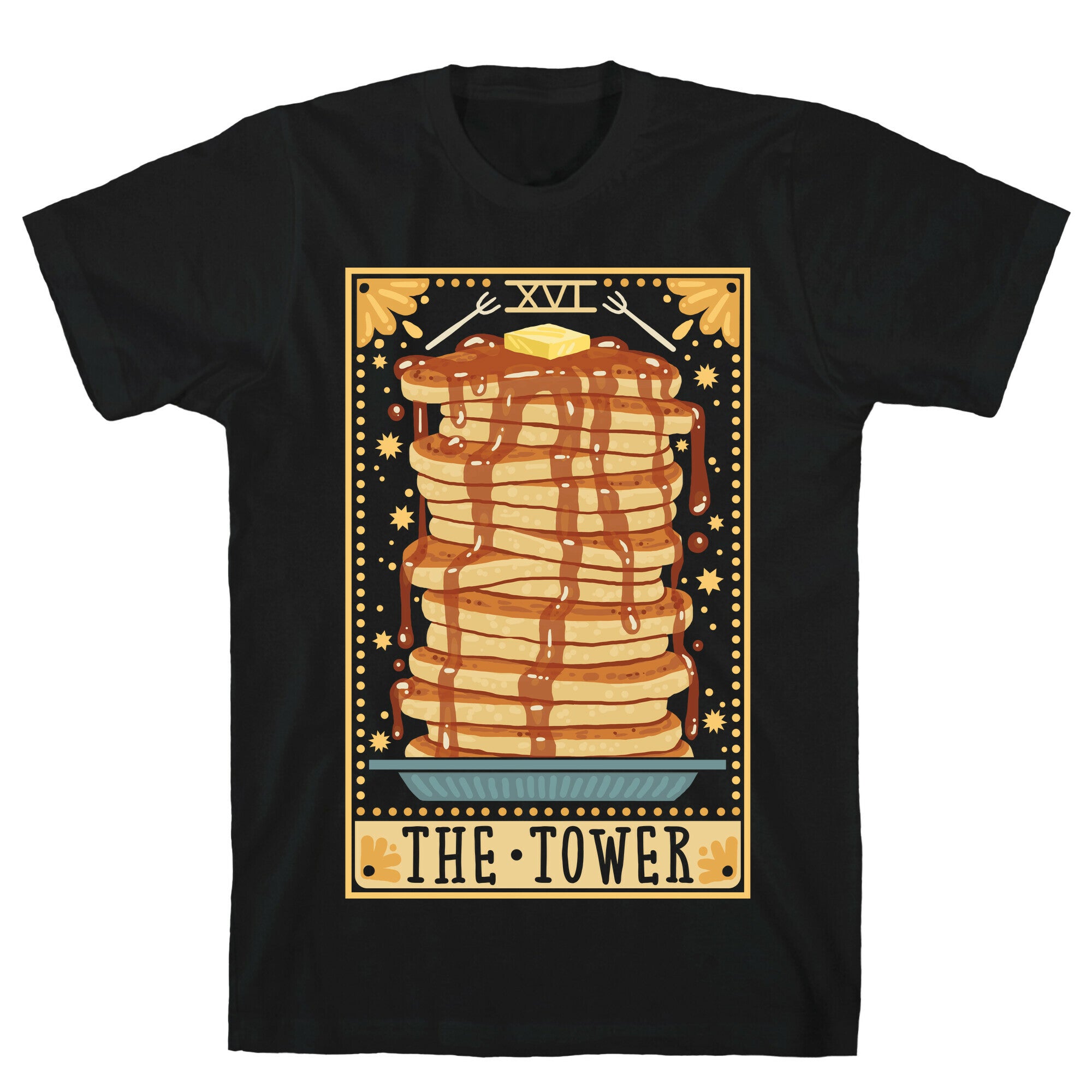 Tarot Card: The Tower (Of Pancakes) T-Shirt